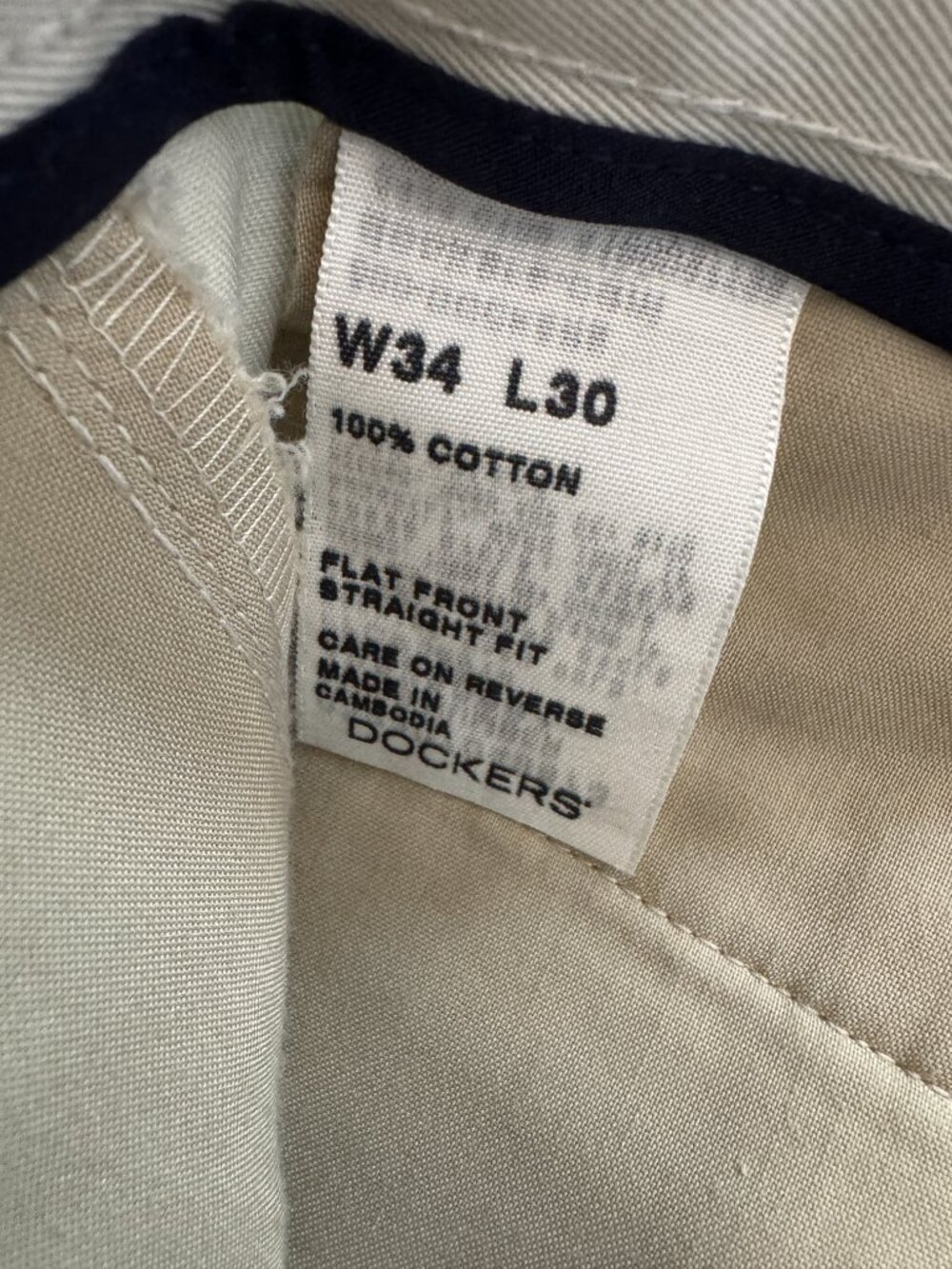 Dockers D2 Straight Fit Beige Pleated Khaki Pants Mens Size 34x30 - Picture 4 of 8